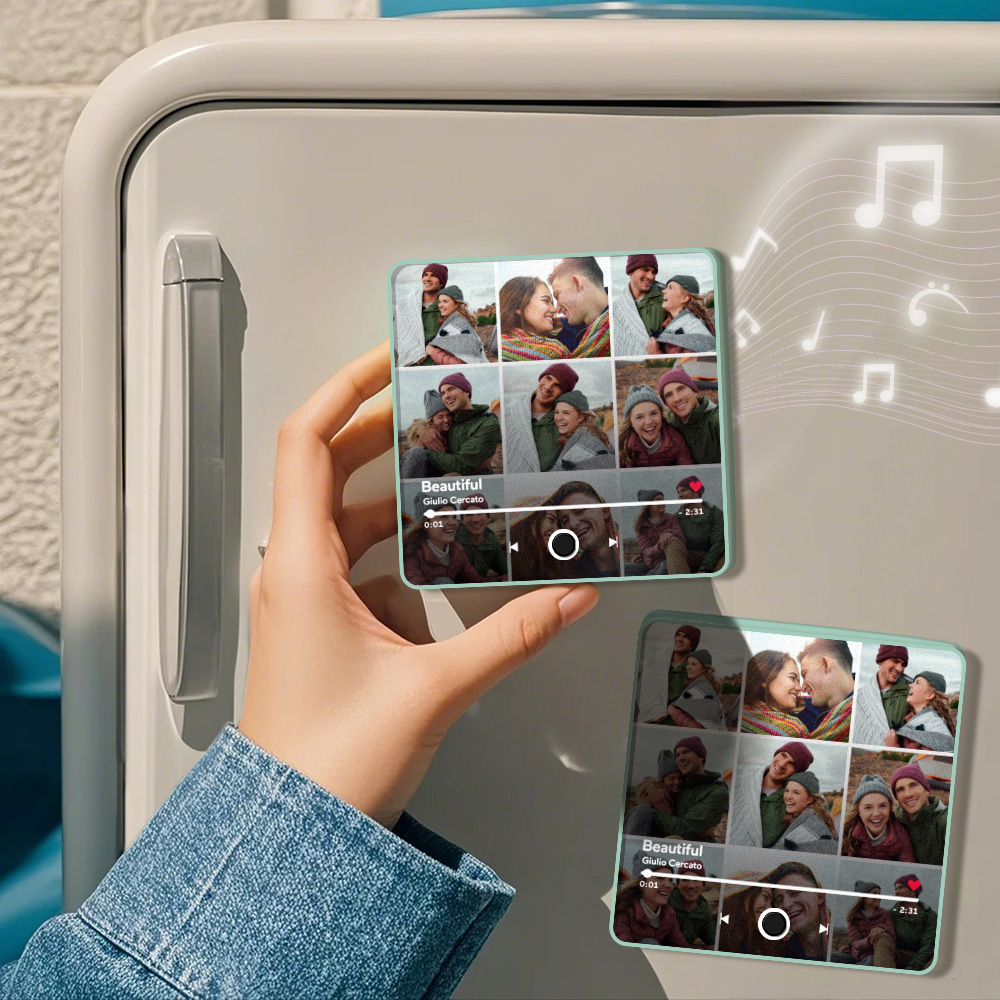 Customized Music Fridge Magnet Personalised Photo Fridge Magnet Can Play Songs