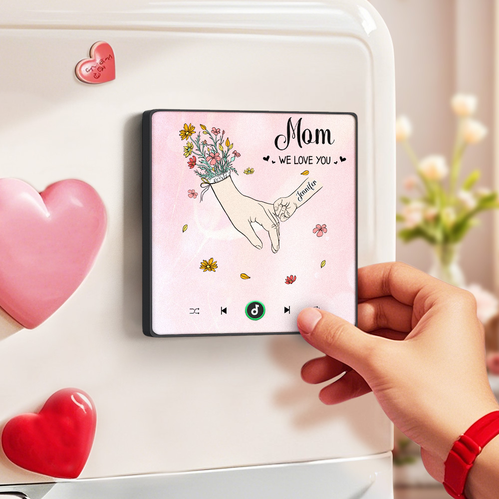 We Love You Mommy Custom Music Fridge Magnet Colorful Frame Album Fridge Magnet Music Wall Photo Sticker Mother's Day Gift - soufeeluk