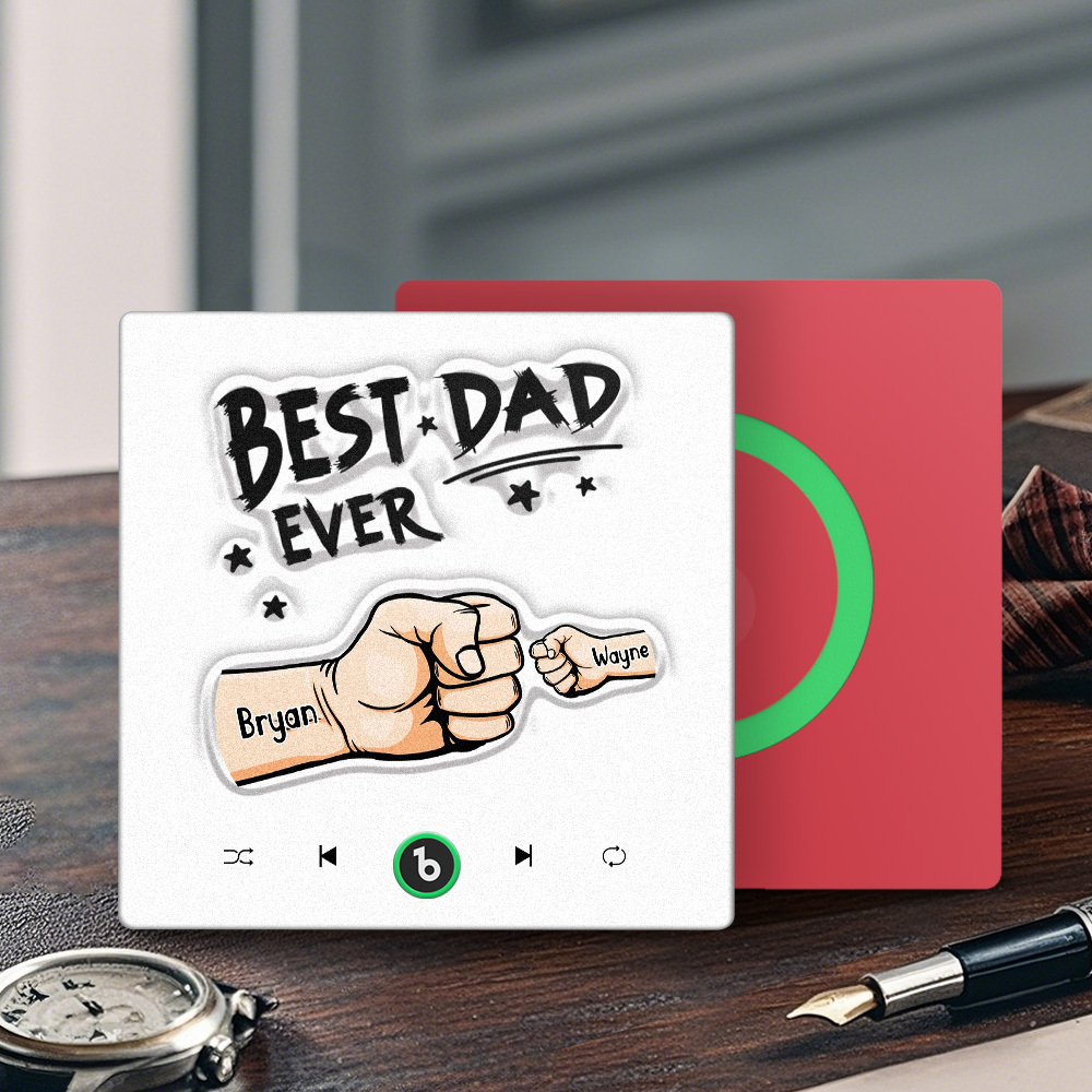 Custom Music Fridge Magnet New 4.0 Upgrade Colorful Frame Personalized Name Fist Gift Album Fridge Magnet Music Father's Day Gifts - soufeeluk