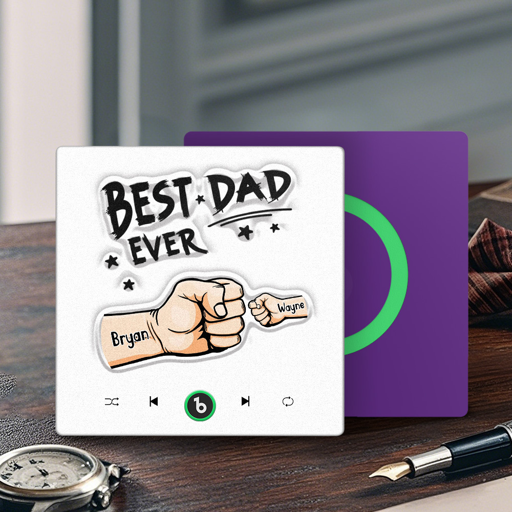 Custom Music Fridge Magnet New 4.0 Upgrade Colorful Frame Personalized Name Fist Gift Album Fridge Magnet Music Father's Day Gifts - soufeeluk