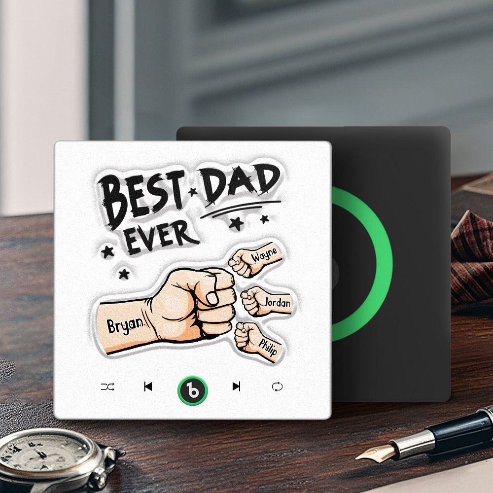 Custom Music Fridge Magnet New 4.0 Upgrade Colorful Frame Personalized Name Fist Gift Album Fridge Magnet Music Father's Day Gifts - soufeeluk