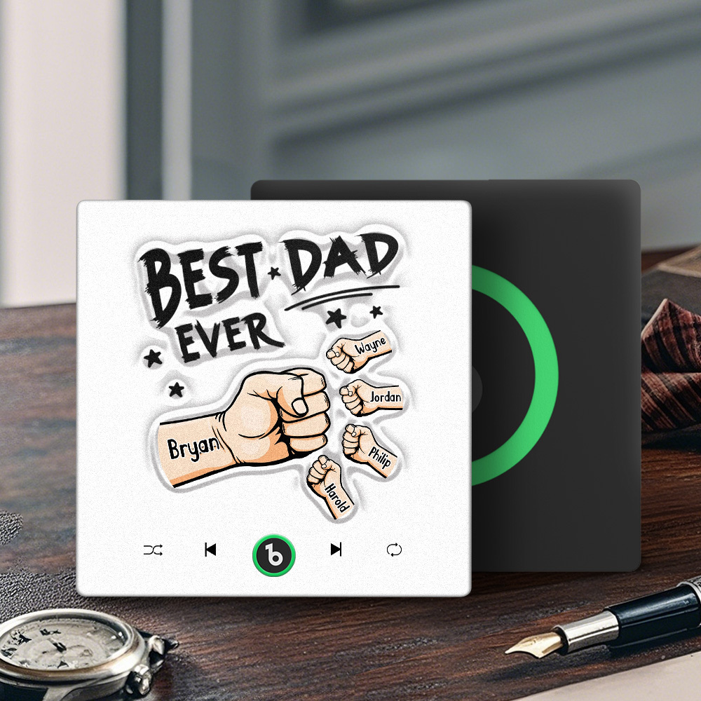Custom Music Fridge Magnet New 4.0 Upgrade Colorful Frame Personalized Name Fist Gift Album Fridge Magnet Music Father's Day Gifts - soufeeluk