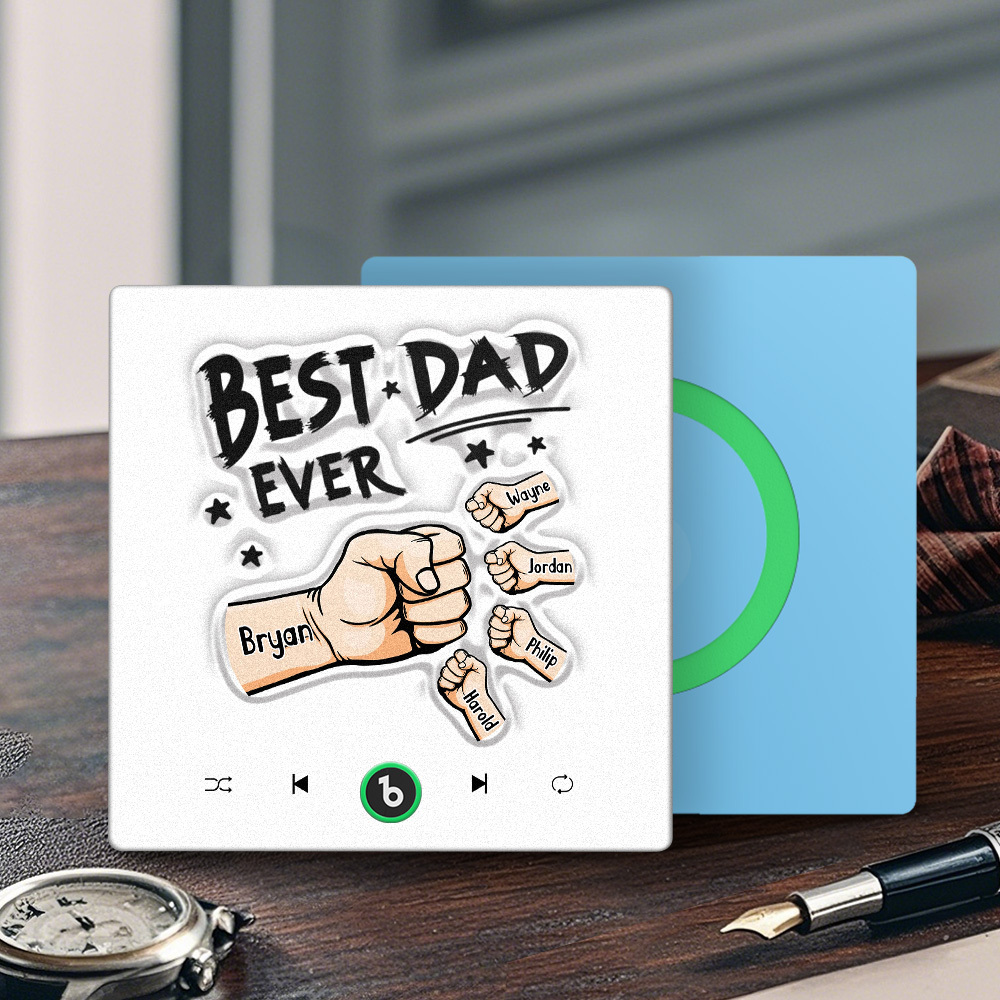 Custom Music Fridge Magnet New 4.0 Upgrade Colorful Frame Personalized Name Fist Gift Album Fridge Magnet Music Father's Day Gifts - soufeeluk