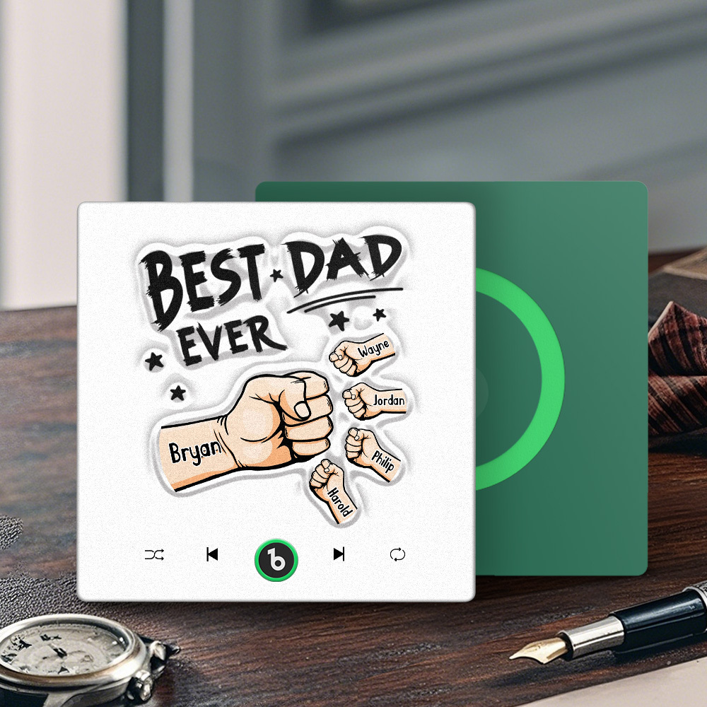 Custom Music Fridge Magnet New 4.0 Upgrade Colorful Frame Personalized Name Fist Gift Album Fridge Magnet Music Father's Day Gifts - soufeeluk