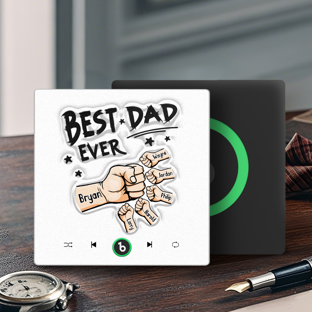 Custom Music Fridge Magnet New 4.0 Upgrade Colorful Frame Personalized Name Fist Gift Album Fridge Magnet Music Father's Day Gifts - soufeeluk