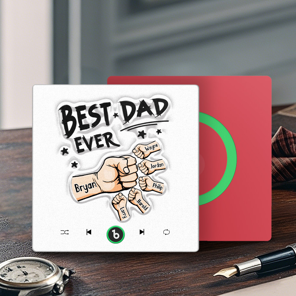 Custom Music Fridge Magnet New 4.0 Upgrade Colorful Frame Personalized Name Fist Gift Album Fridge Magnet Music Father's Day Gifts - soufeeluk
