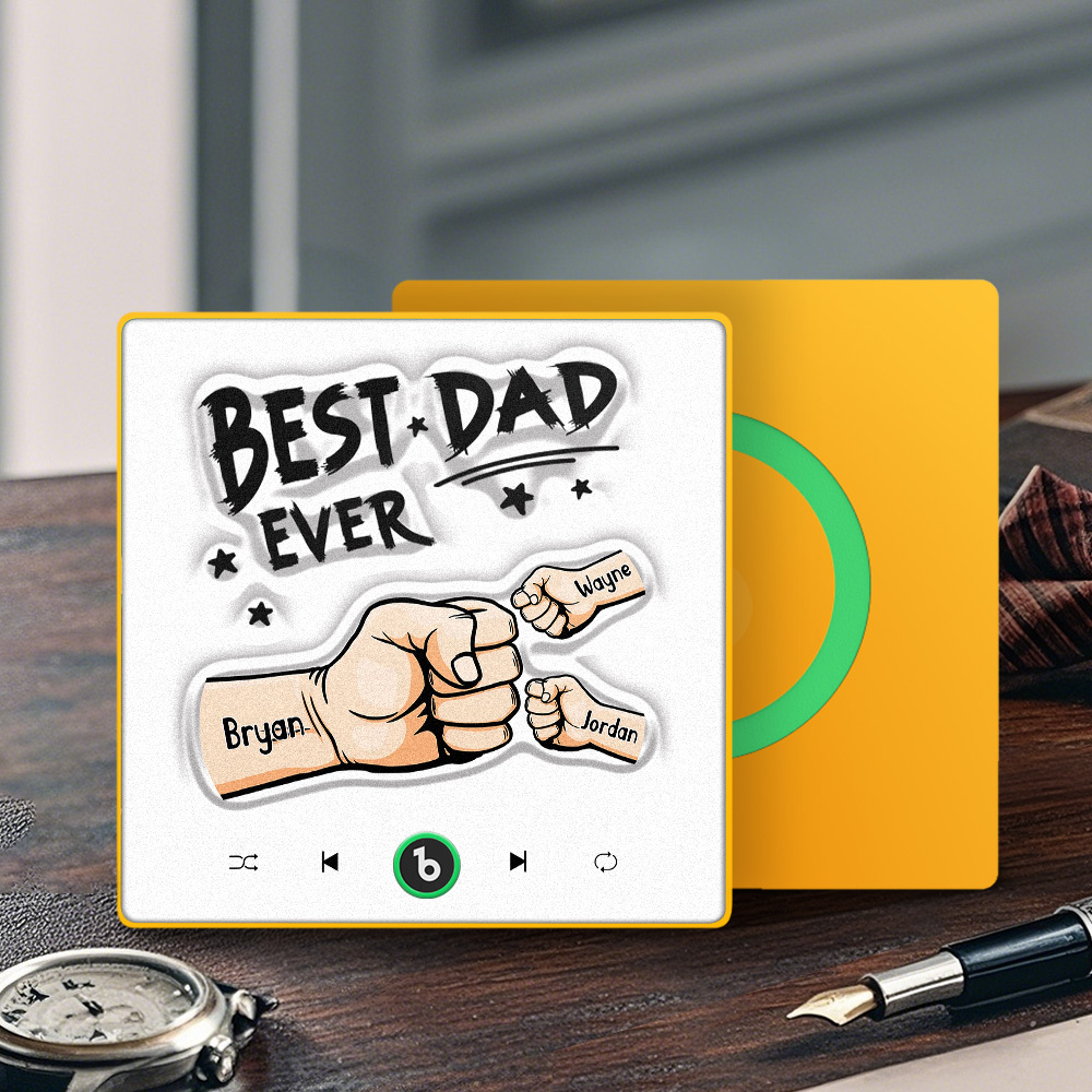 Custom Music Fridge Magnet New 4.0 Upgrade Colorful Frame Personalized Name Fist Gift Album Fridge Magnet Music Father's Day Gifts - soufeeluk