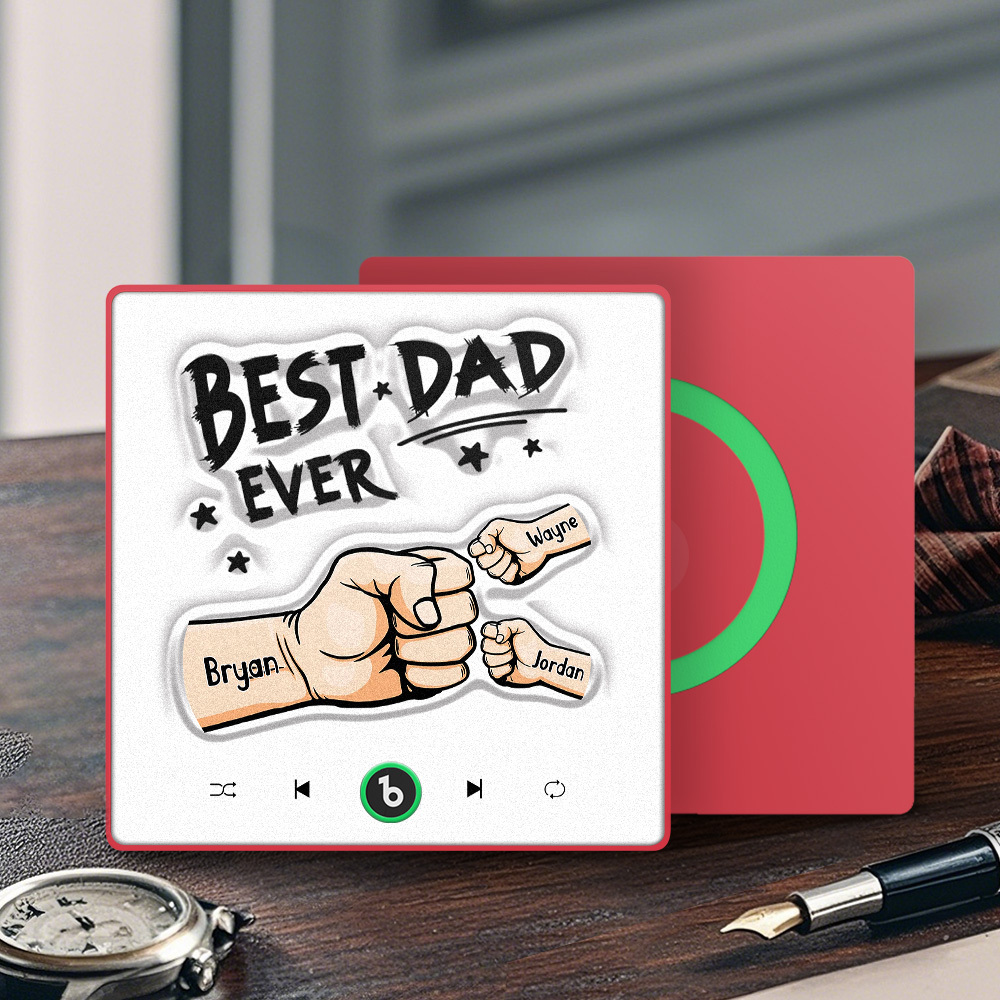 Custom Music Fridge Magnet New 4.0 Upgrade Colorful Frame Personalized Name Fist Gift Album Fridge Magnet Music Father's Day Gifts - soufeeluk