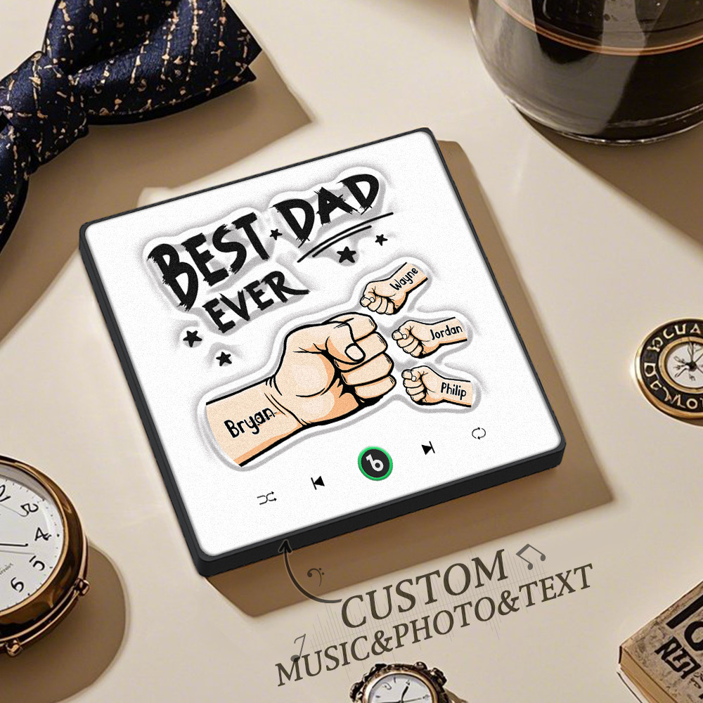 Custom Music Fridge Magnet New 4.0 Upgrade Colorful Frame Personalized Name Fist Gift Album Fridge Magnet Music Father's Day Gifts - soufeeluk