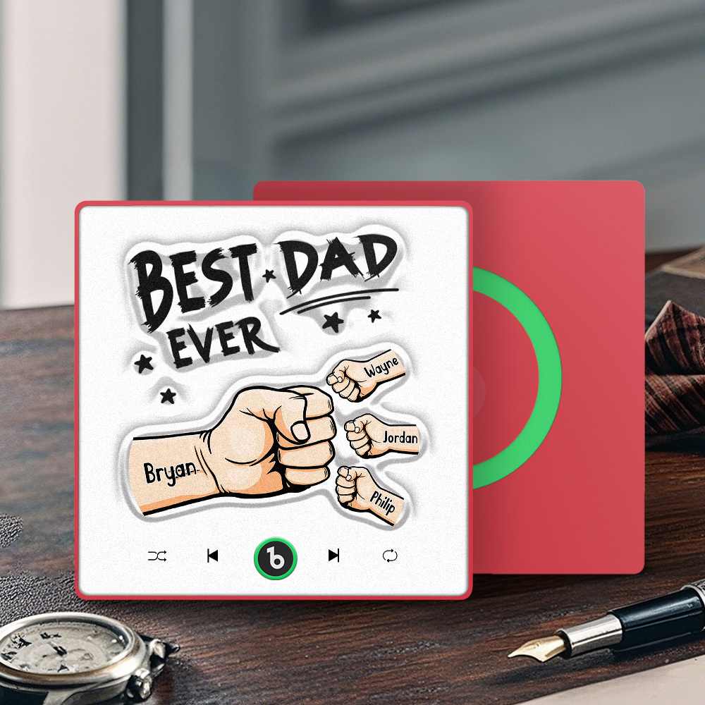 Custom Music Fridge Magnet New 4.0 Upgrade Colorful Frame Personalized Name Fist Gift Album Fridge Magnet Music Father's Day Gifts - soufeeluk