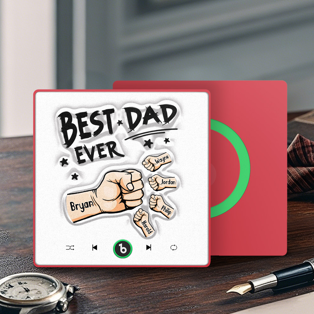 Custom Music Fridge Magnet New 4.0 Upgrade Colorful Frame Personalized Name Fist Gift Album Fridge Magnet Music Father's Day Gifts - soufeeluk