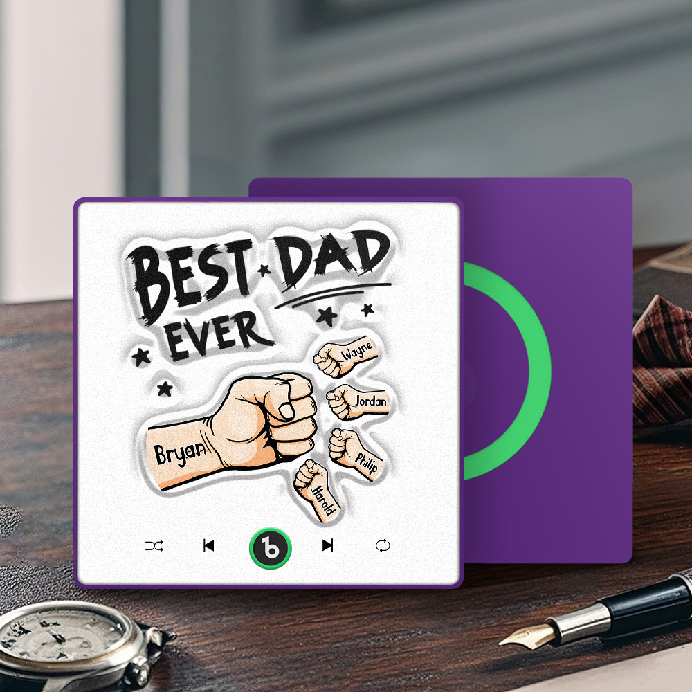 Custom Music Fridge Magnet New 4.0 Upgrade Colorful Frame Personalized Name Fist Gift Album Fridge Magnet Music Father's Day Gifts - soufeeluk