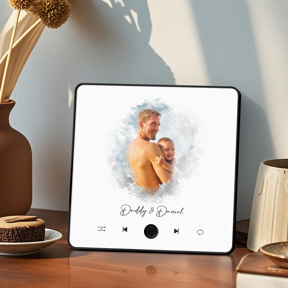 Custom Music Fridge Magnet Photo Watercolor Sticker Music Wall Photo Sticker That Plays Music Without Cell Phone Gift For Her - soufeeluk