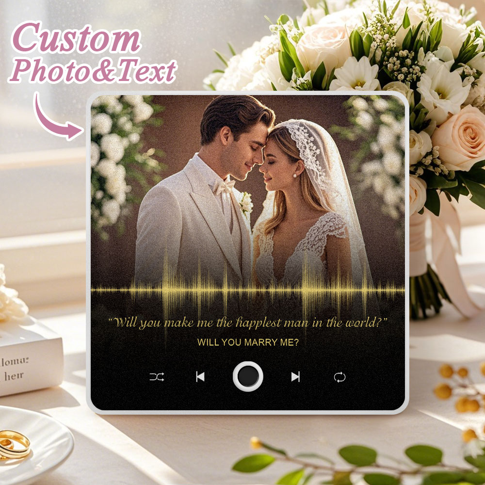 Custom Photo & Audio Fridge Magnet Capture Life's Beautiful Moment Perfect Proposal Wedding Gifts - soufeeluk