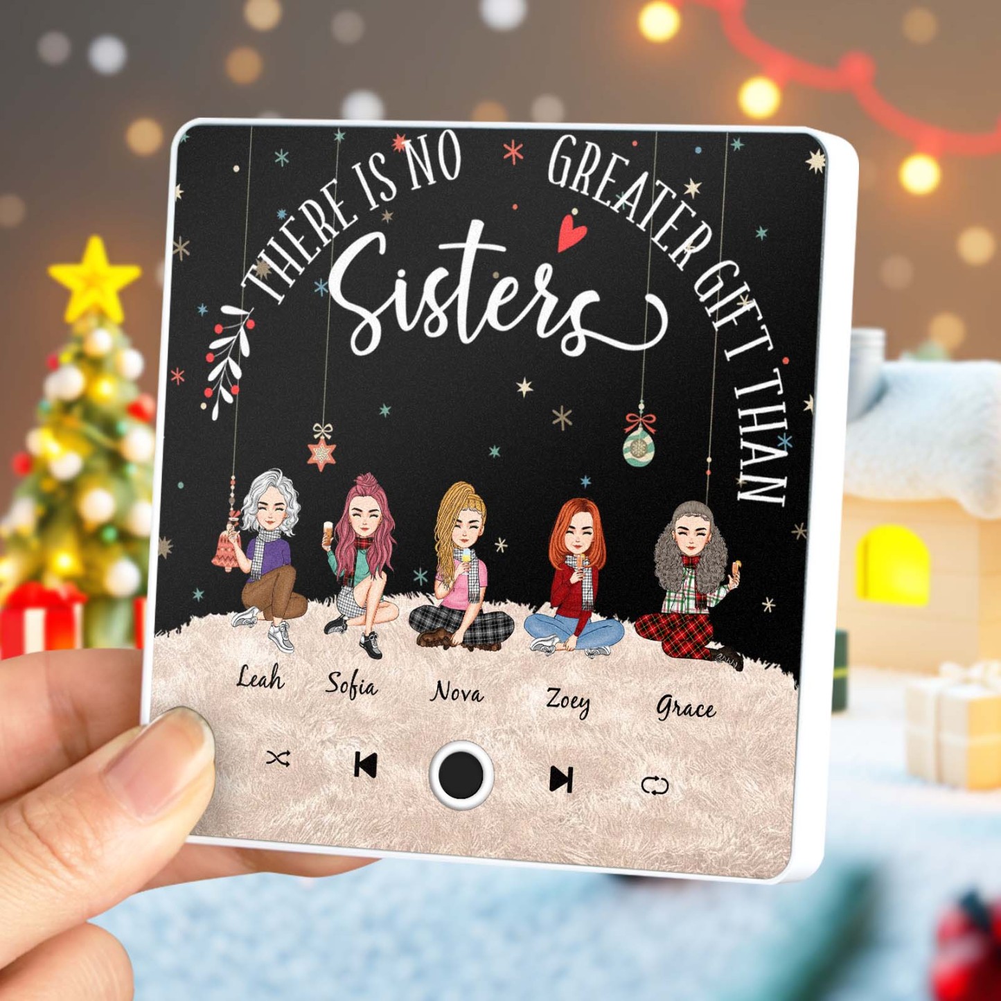Custom Christmas Portrait Personalized Music Fridge Magnet Merry Christmas Magnets Can Play Songs Christmas Gift Family Gifts - soufeeluk