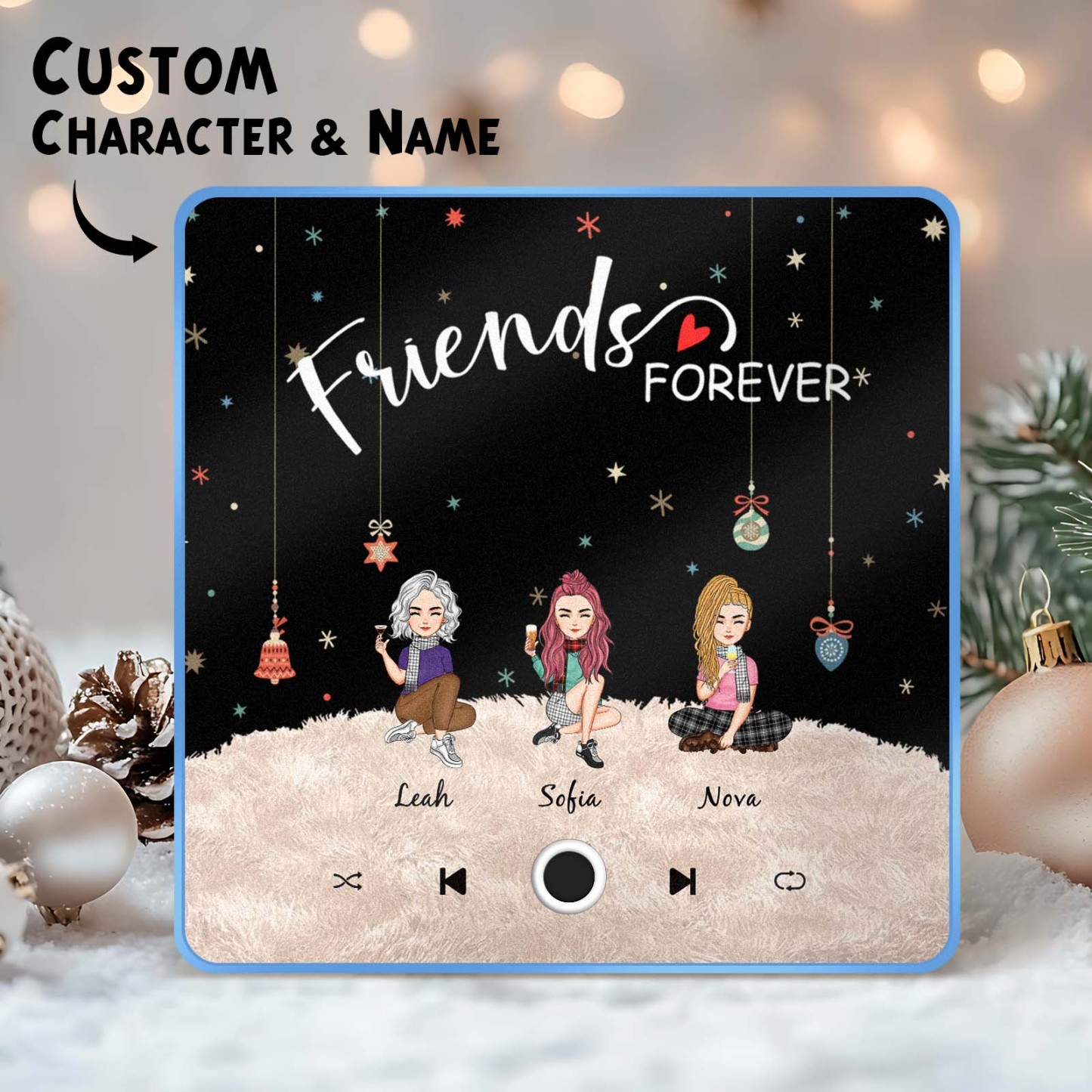 Custom Christmas Portrait Personalized Music Fridge Magnet Merry Christmas Magnets Can Play Songs Christmas Gift Family Gifts - soufeeluk