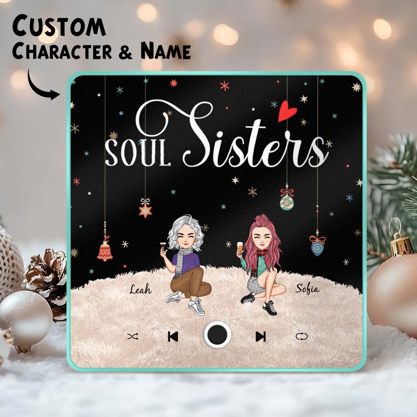 Custom Christmas Portrait Personalized Music Fridge Magnet Merry Christmas Magnets Can Play Songs Christmas Gift Family Gifts - soufeeluk