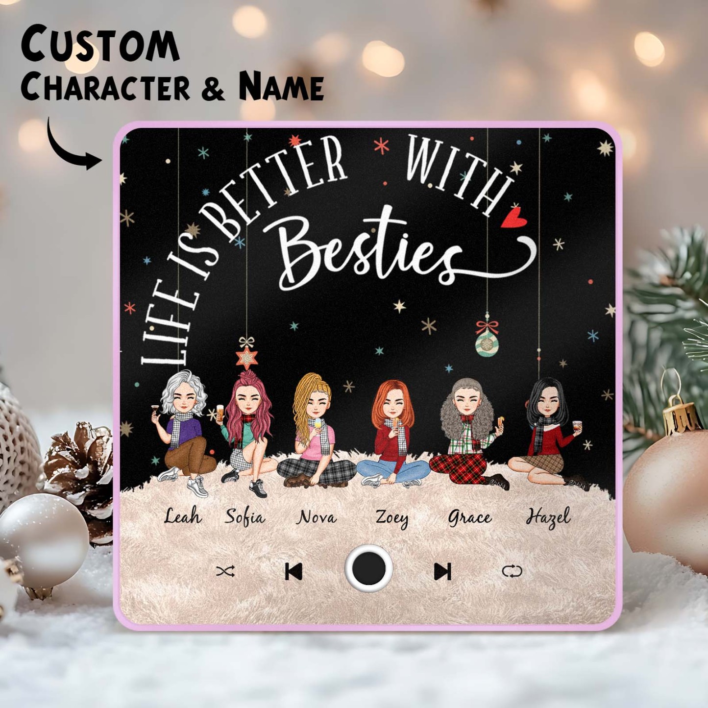 Custom Christmas Portrait Personalized Music Fridge Magnet Merry Christmas Magnets Can Play Songs Christmas Gift Family Gifts - soufeeluk