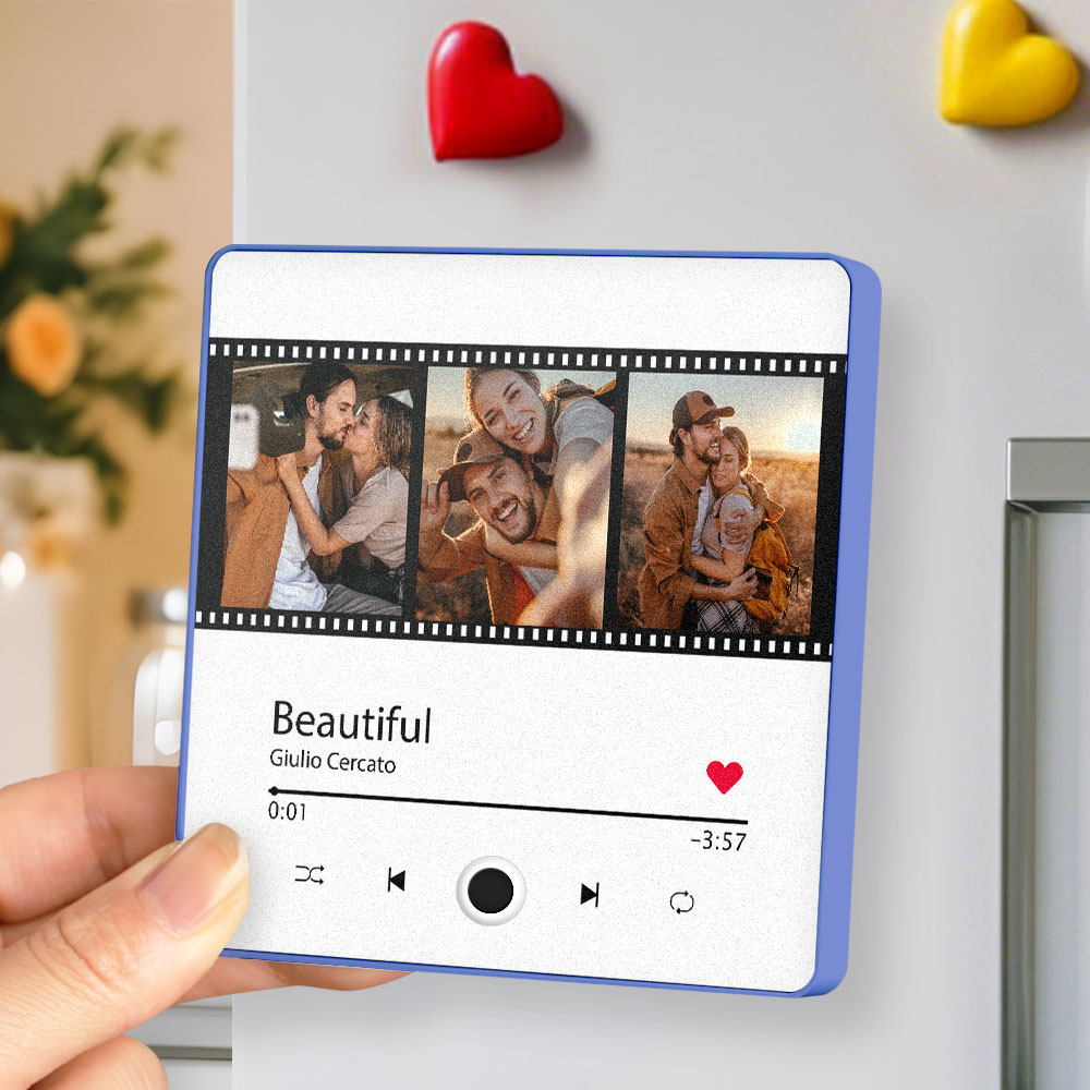 Personalized Film style Photo Music Fridge Magnet Pro Can Be Played Music The Best Anniversary Gift For Her - soufeeluk