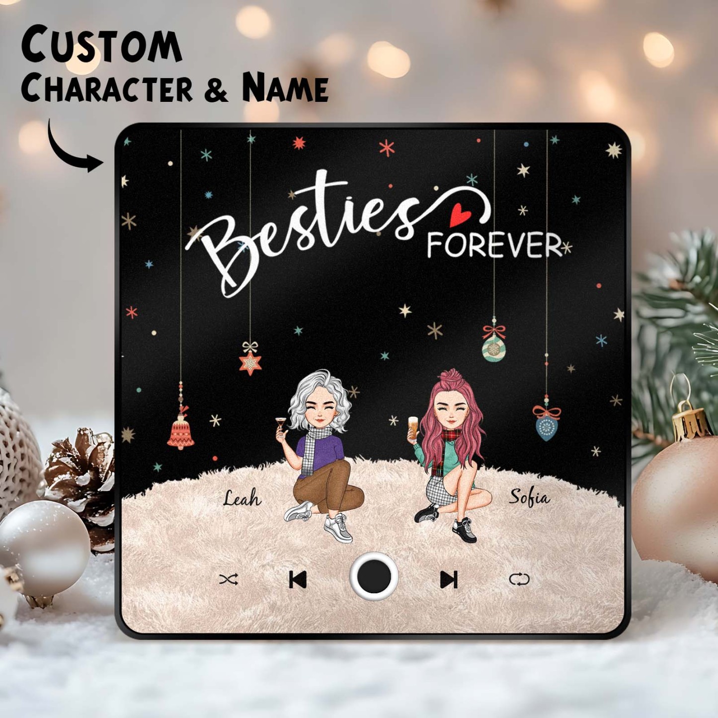 Custom Christmas Portrait Personalized Music Fridge Magnet Merry Christmas Magnets Can Play Songs Christmas Gift Family Gifts