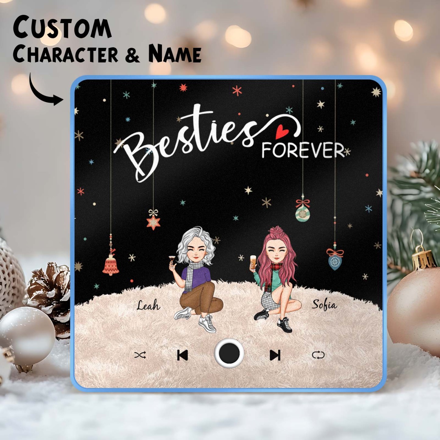 Custom Christmas Portrait Personalized Music Fridge Magnet Merry Christmas Magnets Can Play Songs Christmas Gift Family Gifts - soufeeluk