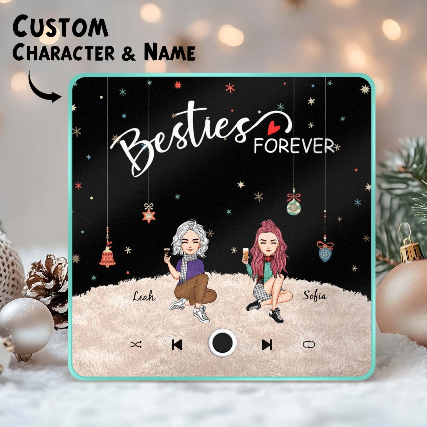 Custom Christmas Portrait Personalized Music Fridge Magnet Merry Christmas Magnets Can Play Songs Christmas Gift Family Gifts - soufeeluk