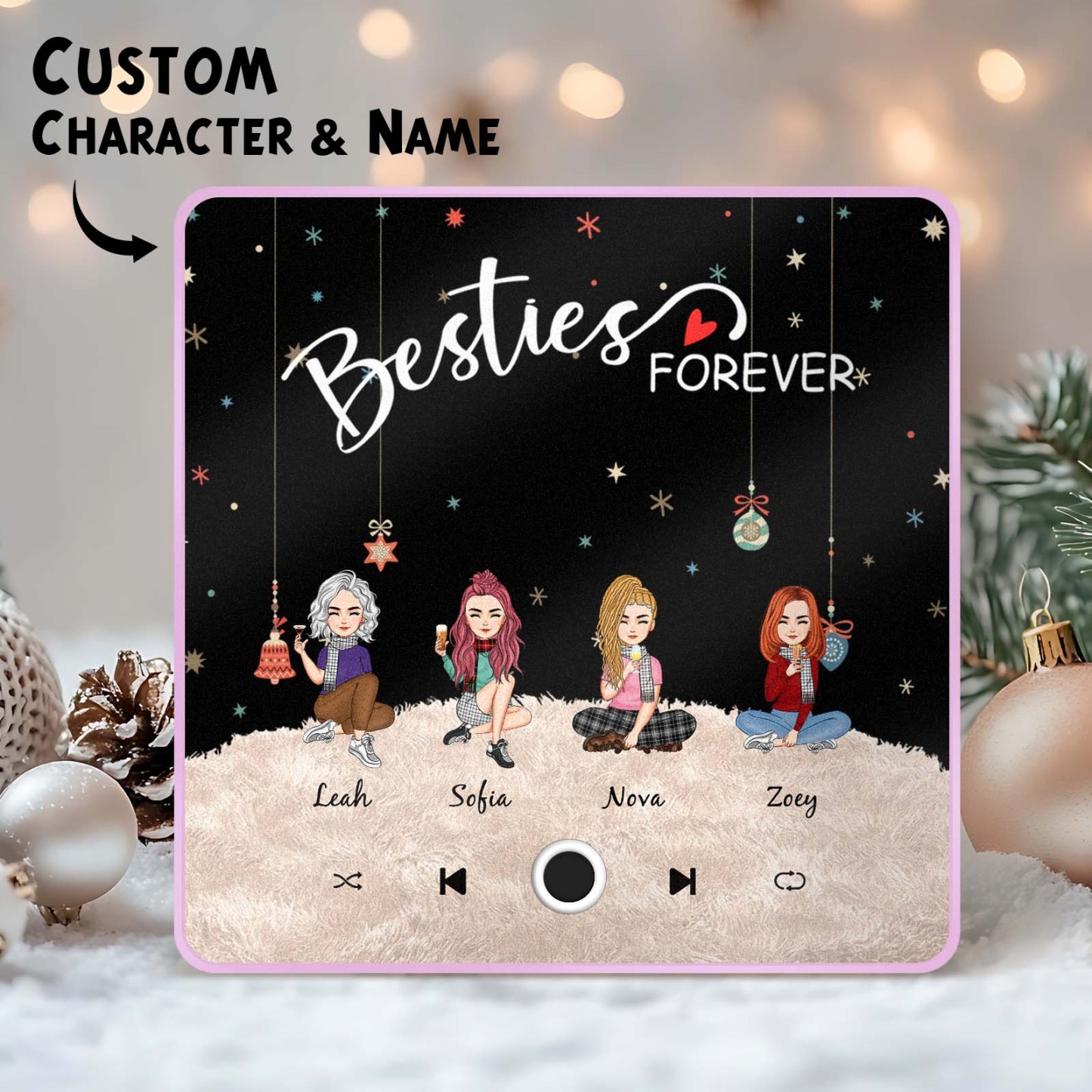 Custom Christmas Portrait Personalized Music Fridge Magnet Merry Christmas Magnets Can Play Songs Christmas Gift Family Gifts - soufeeluk