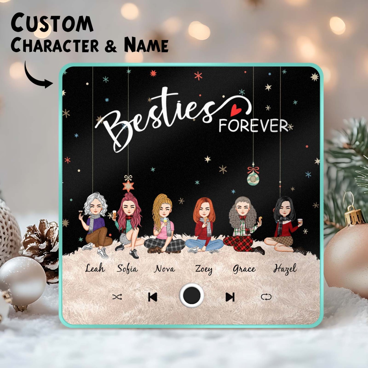 Custom Christmas Portrait Personalized Music Fridge Magnet Merry Christmas Magnets Can Play Songs Christmas Gift Family Gifts - soufeeluk