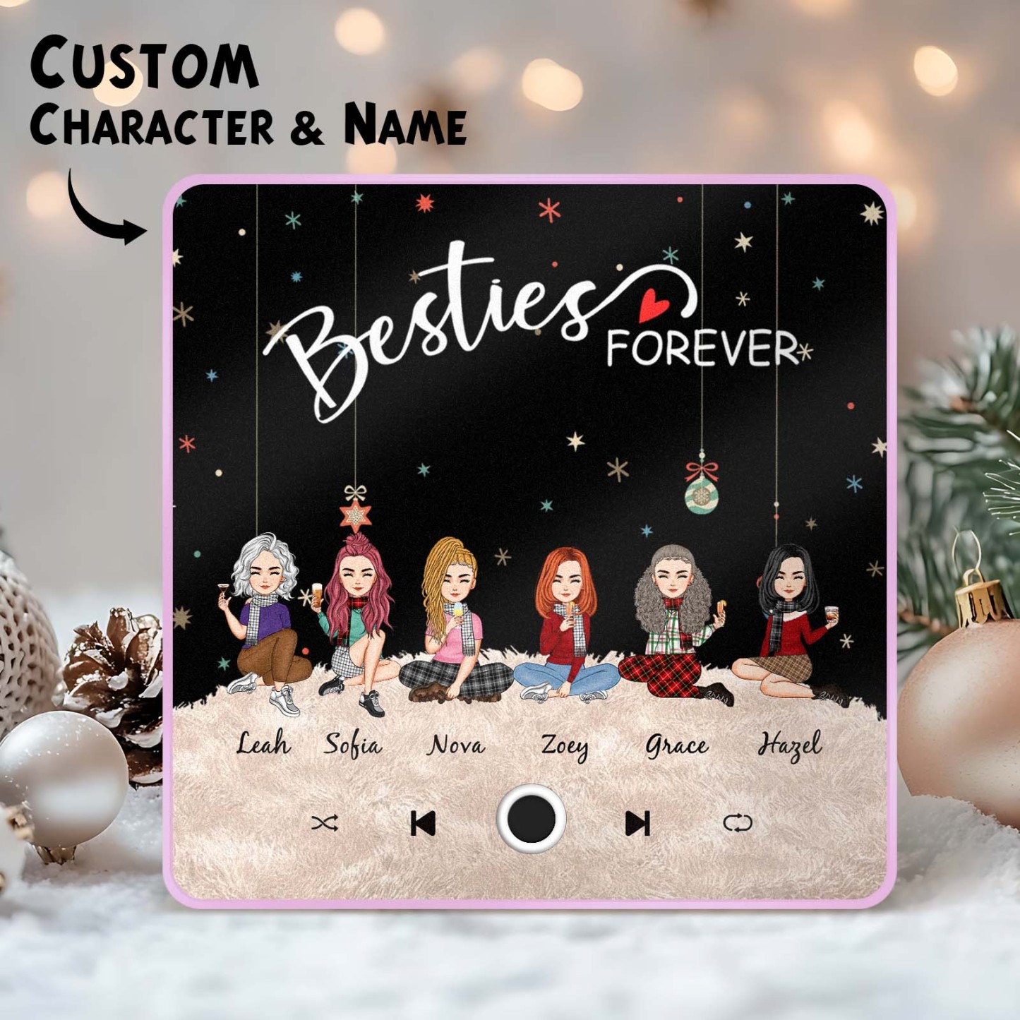 Custom Christmas Portrait Personalized Music Fridge Magnet Merry Christmas Magnets Can Play Songs Christmas Gift Family Gifts - soufeeluk