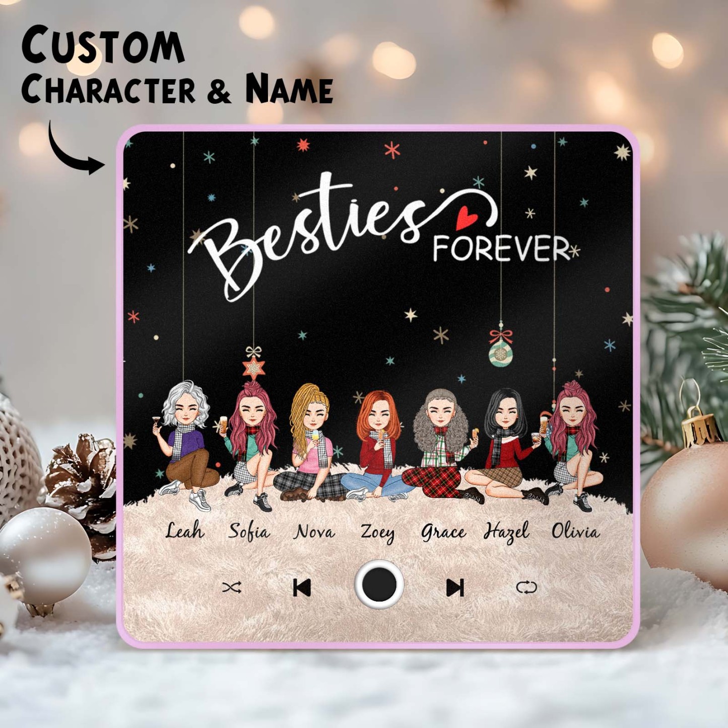 Custom Christmas Portrait Personalized Music Fridge Magnet Merry Christmas Magnets Can Play Songs Christmas Gift Family Gifts - soufeeluk