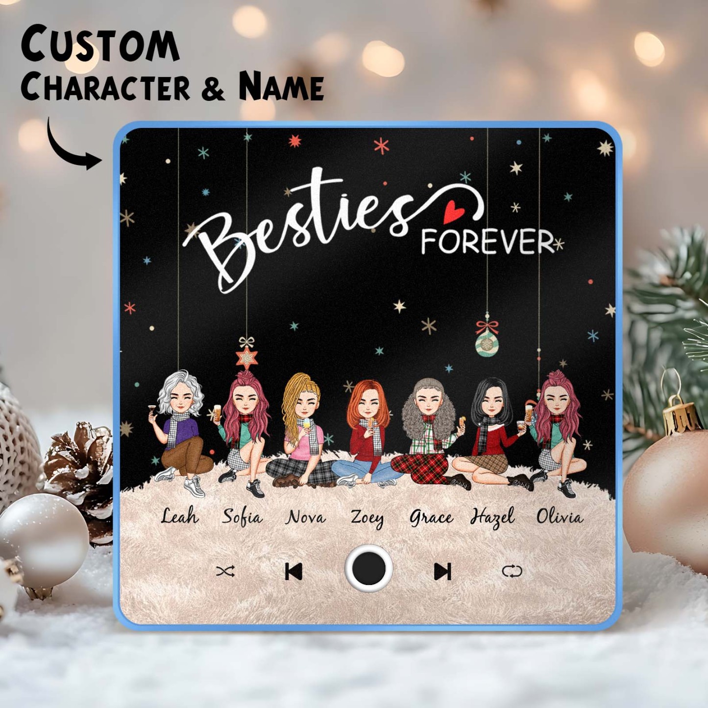 Custom Christmas Portrait Personalized Music Fridge Magnet Merry Christmas Magnets Can Play Songs Christmas Gift Family Gifts - soufeeluk