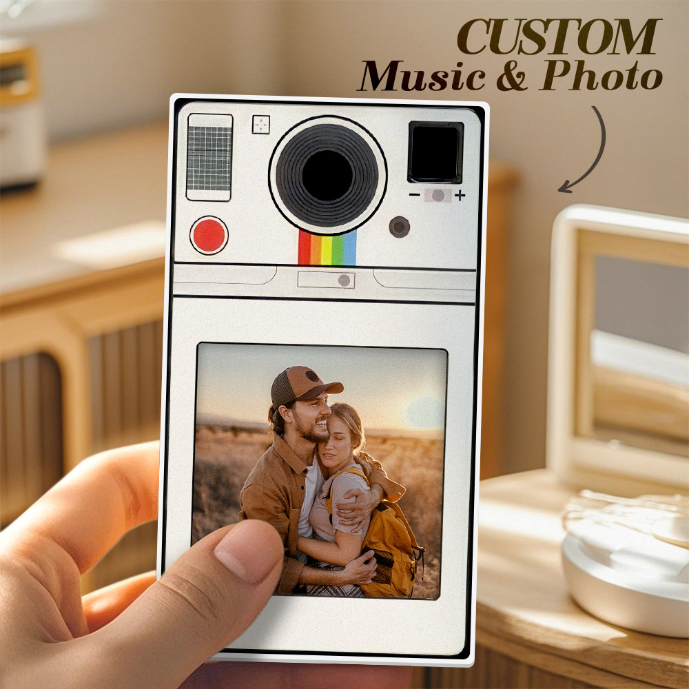 Custom Photo Polaroid Music Fridge Magnet Personalized Rectangle Music Fridge Magnet Can Play Songs - soufeeluk