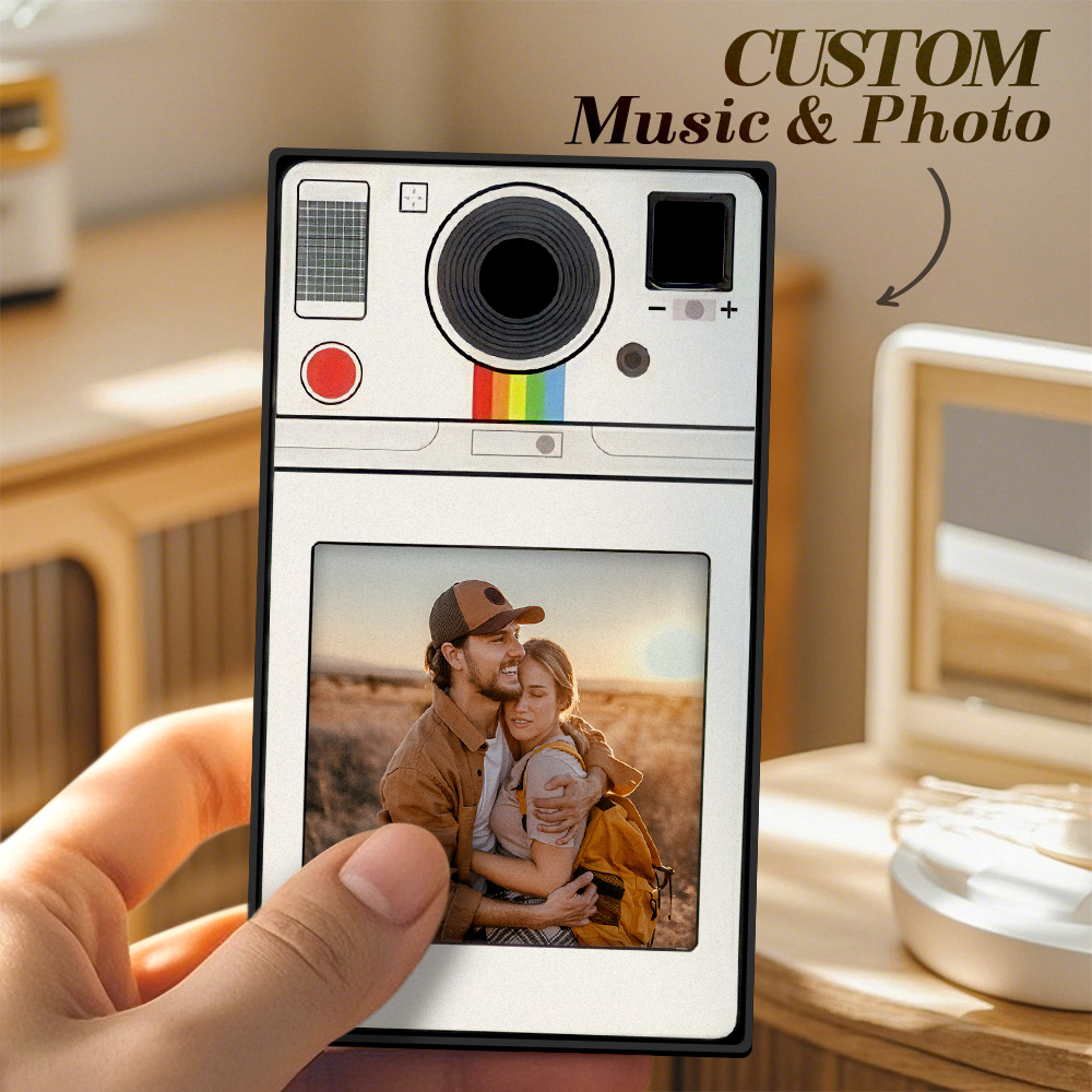 Custom Photo Polaroid Music Fridge Magnet Personalized Rectangle Music Fridge Magnet Can Play Songs - soufeeluk