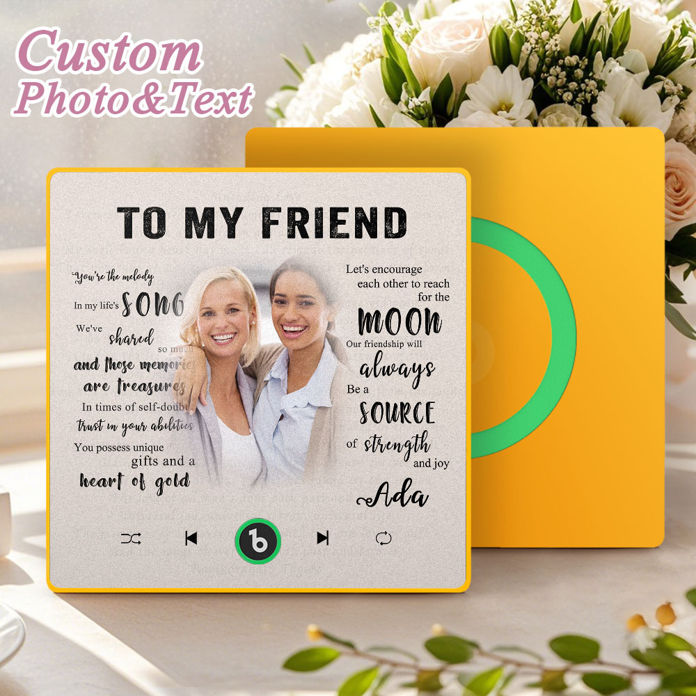 Custom Music Fridge Magnet New 4.0 Upgrade Personalized Photo and Name Music Wall Photo Sticker To My Father/Mother/Friend/Daughter/Son/Wife/Husband - soufeeluk