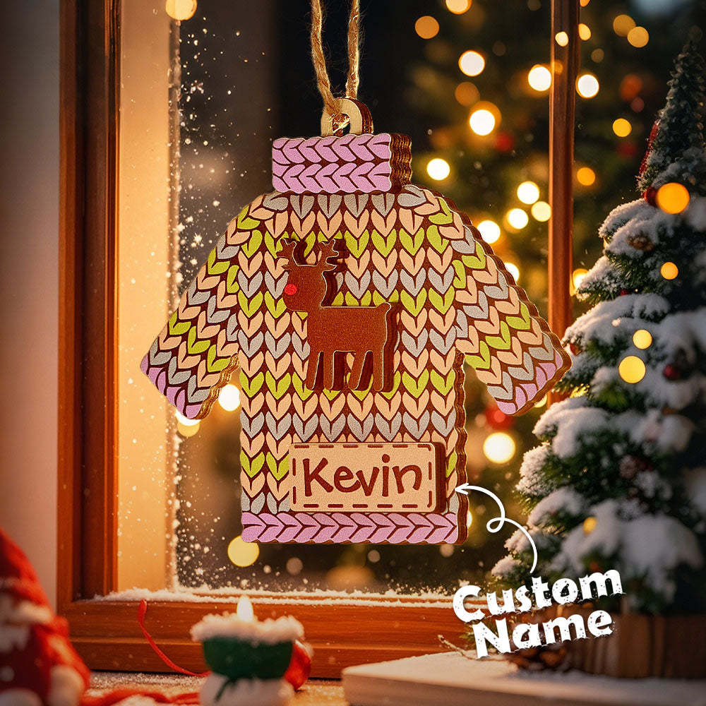 Personalized Name Winter Beanie Hat Christmas Ornament Custom Christmas Winter Mitten Stocking Sweater Ornament - soufeeluk