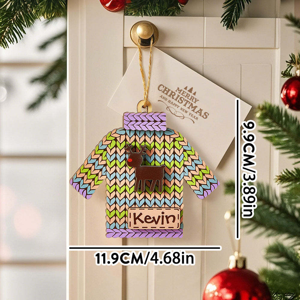 Personalized Name Winter Beanie Hat Christmas Ornament Custom Christmas Winter Mitten Stocking Sweater Ornament - soufeeluk