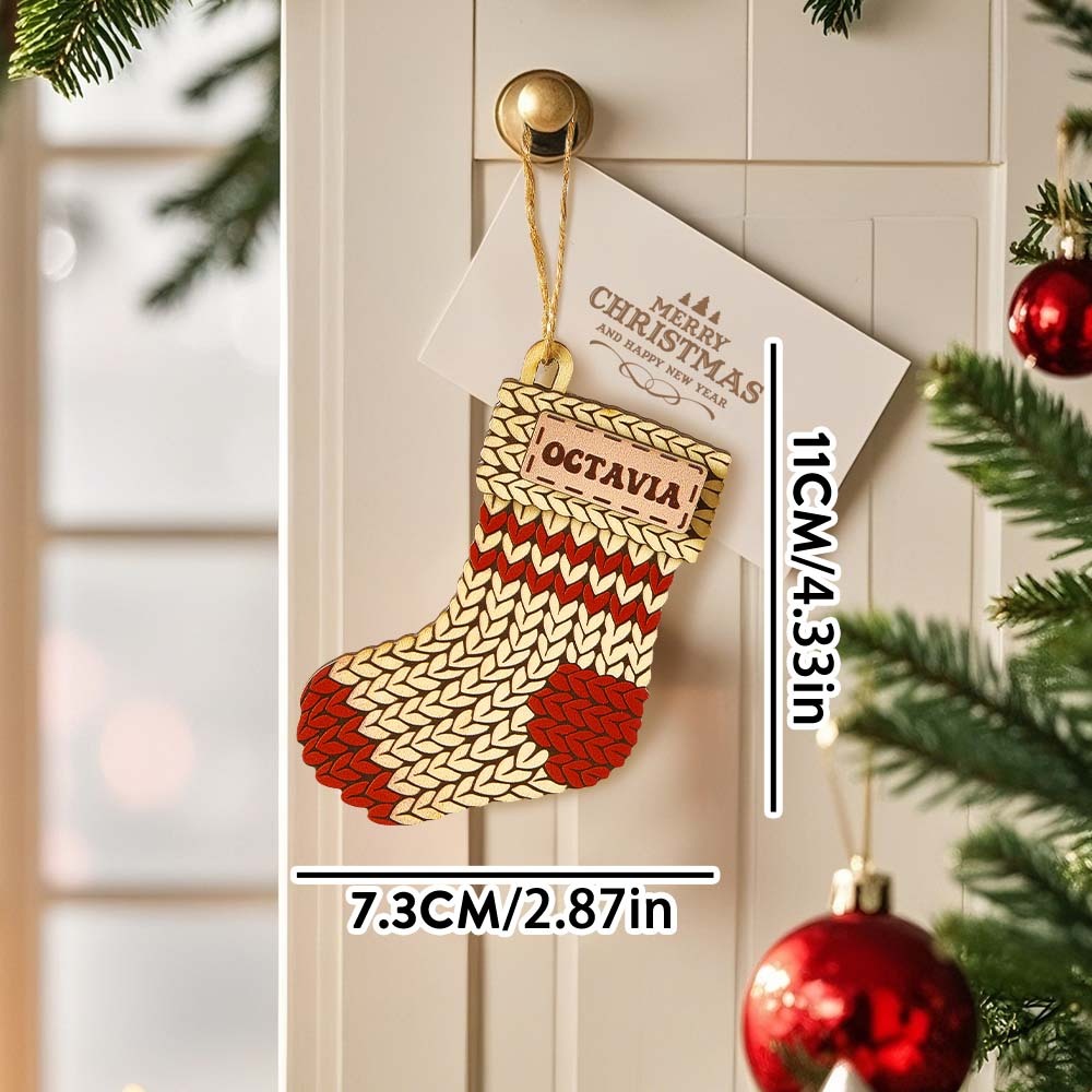 Personalized Name Winter Beanie Hat Christmas Ornament Custom Christmas Winter Mitten Stocking Sweater Ornament - soufeeluk