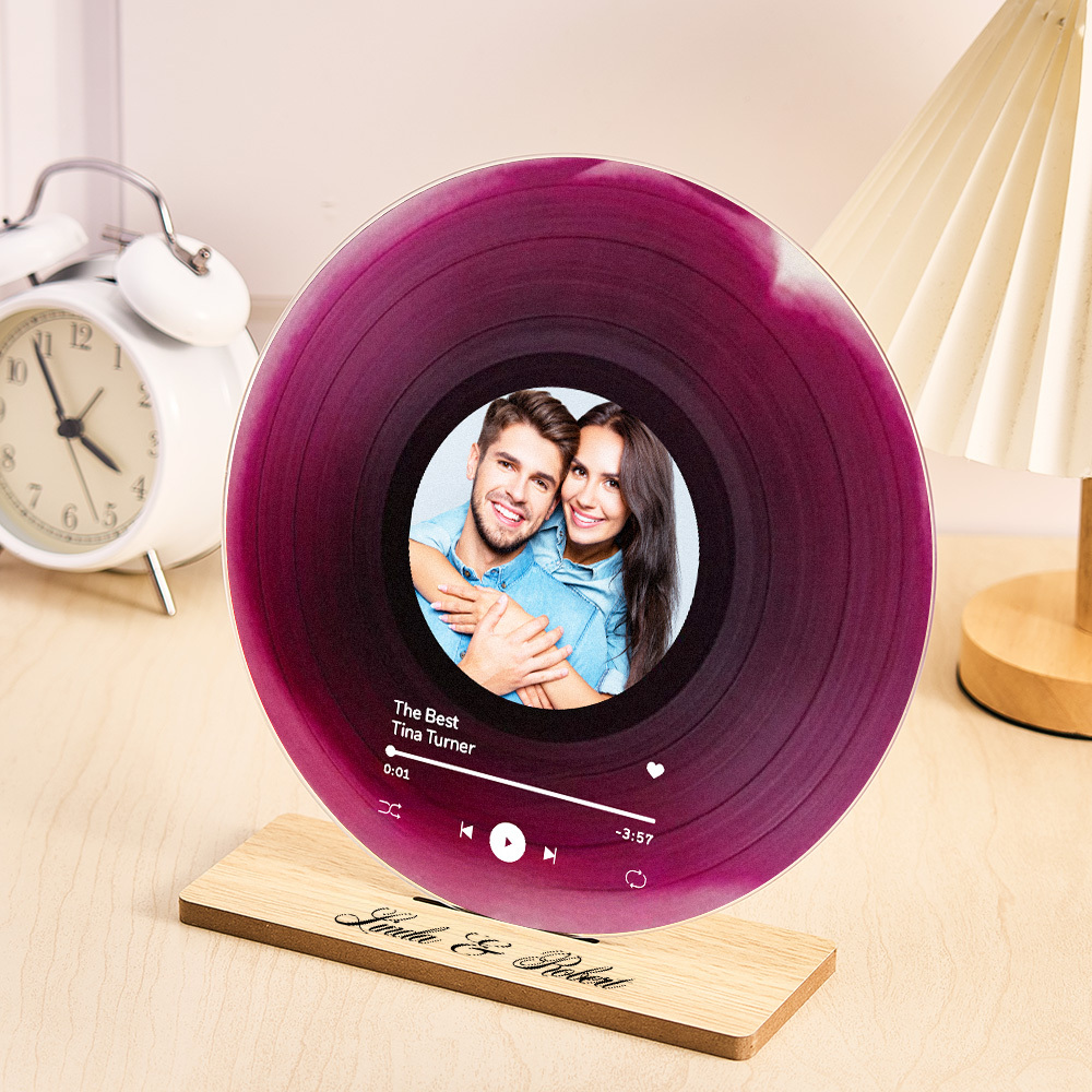 Personalized Vinyl Record with Photo - Acrylic Song Plaque - Anniversary Gift for Friends - Birthday Gift for Her Him - Christmas Gifts - soufeeluk
