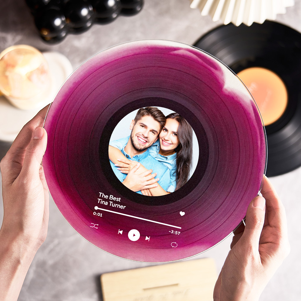 Personalized Vinyl Record with Photo - Acrylic Song Plaque - Anniversary Gift for Friends - Birthday Gift for Her Him - Christmas Gifts - soufeeluk