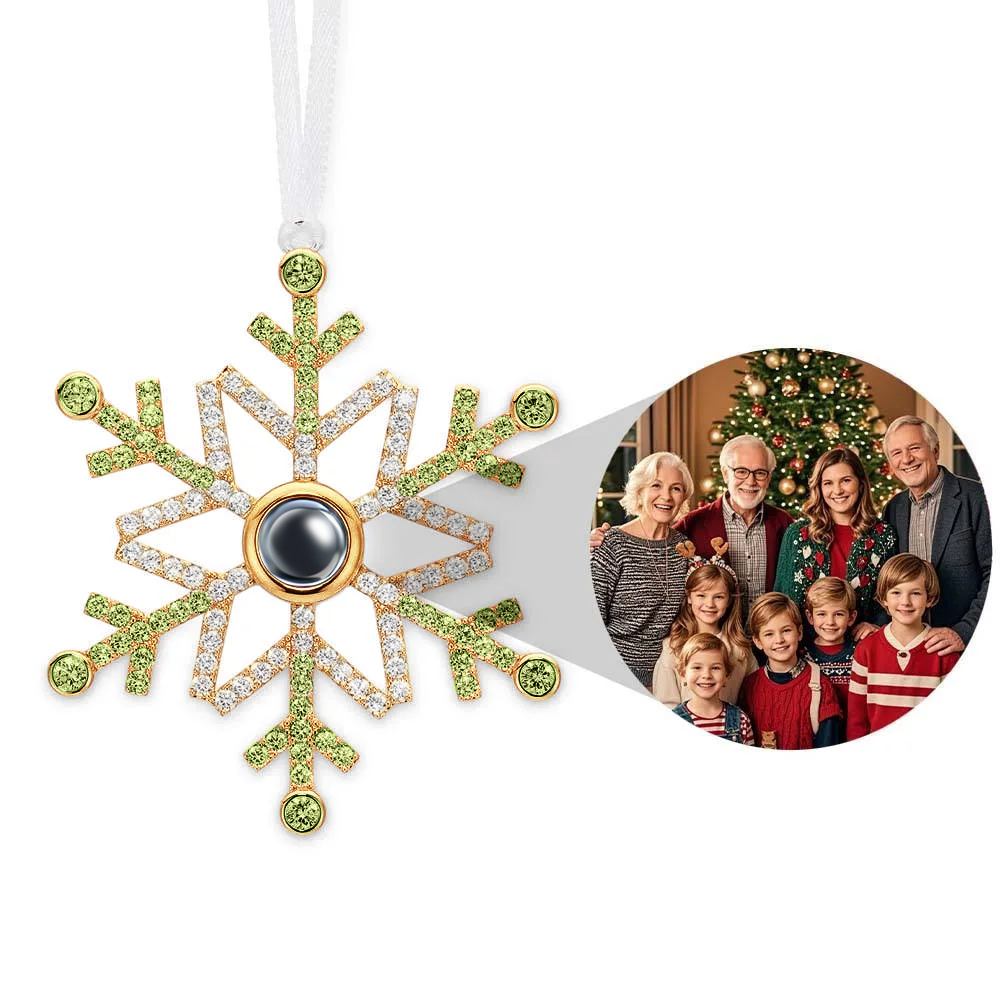 Personalized Green Snowflake Photo Ornament Projection Ornament Christmas Gifts