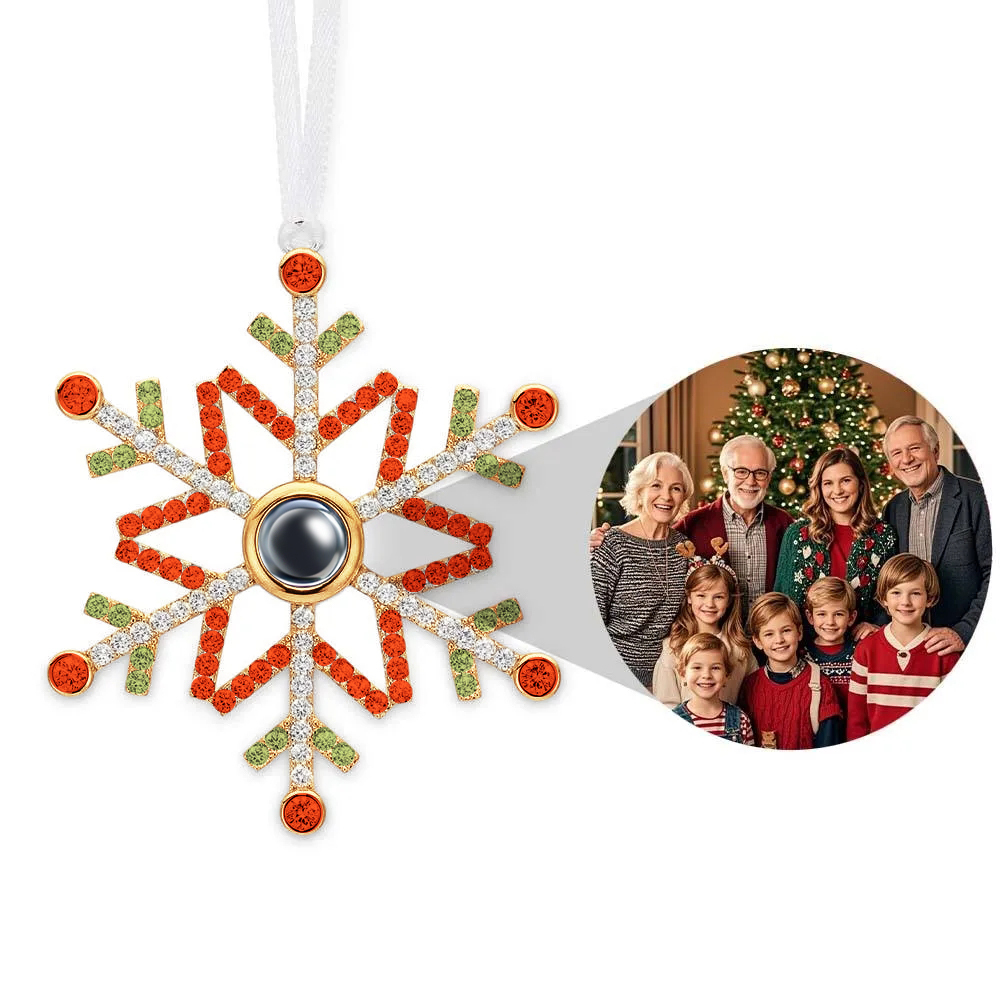 Personalized Green Snowflake Photo Ornament Projection Ornament Christmas Gifts - soufeeluk