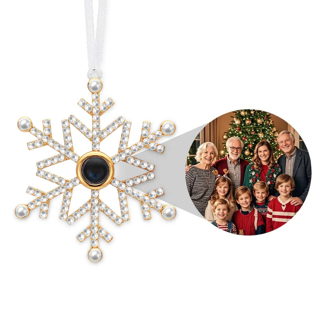 Personalized Green Snowflake Photo Ornament Projection Ornament Christmas Gifts - soufeeluk
