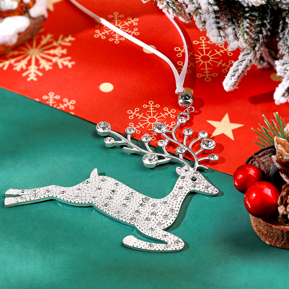Personalized Christmas Projection Ornaments Elk Shape for Christmas Tree Custom Photo Ornaments Christmas Gifts For Family For Lover - soufeeluk