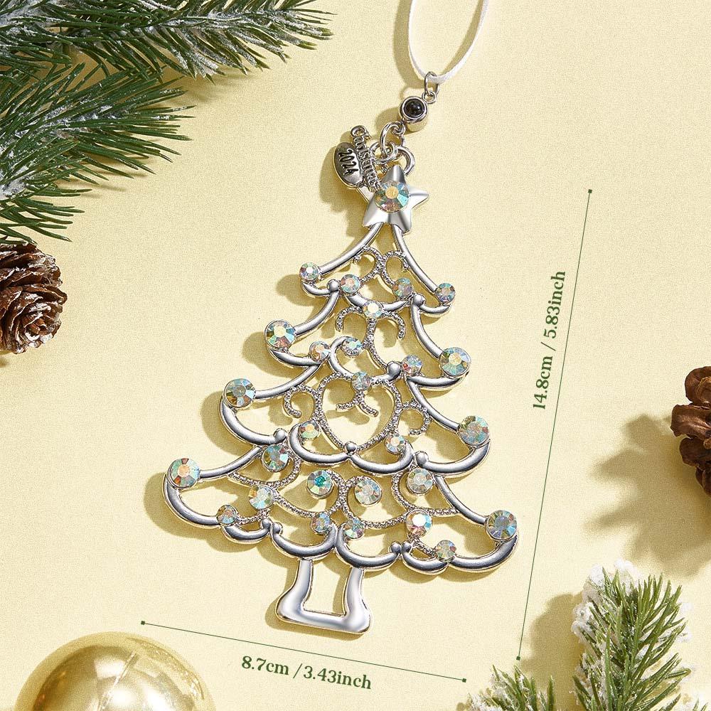 Personalized Photo Projection Ornaments Colorful Diamond Christmas Tree Ornaments Christmas Gifts - soufeeluk