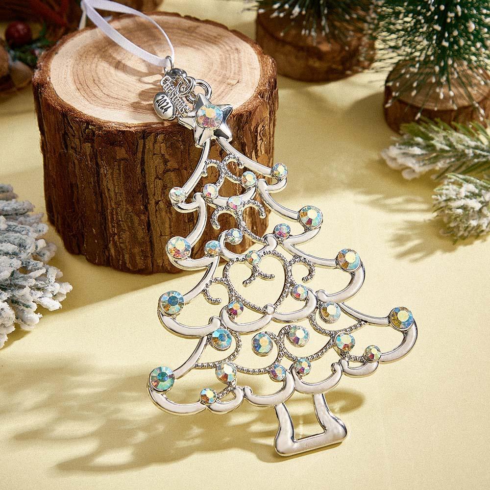 Personalized Photo Projection Ornaments Colorful Diamond Christmas Tree Ornaments Christmas Gifts - soufeeluk