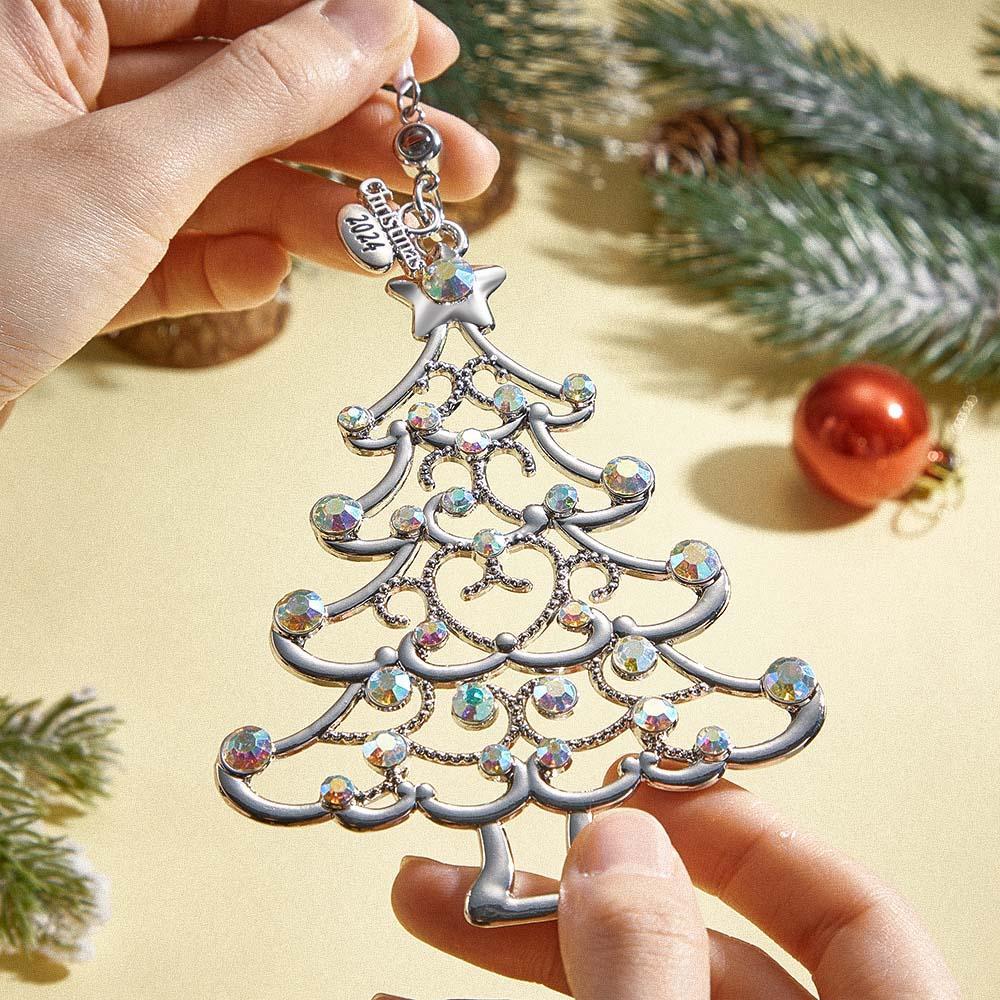 Personalized Photo Projection Ornaments Colorful Diamond Christmas Tree Ornaments Christmas Gifts - soufeeluk