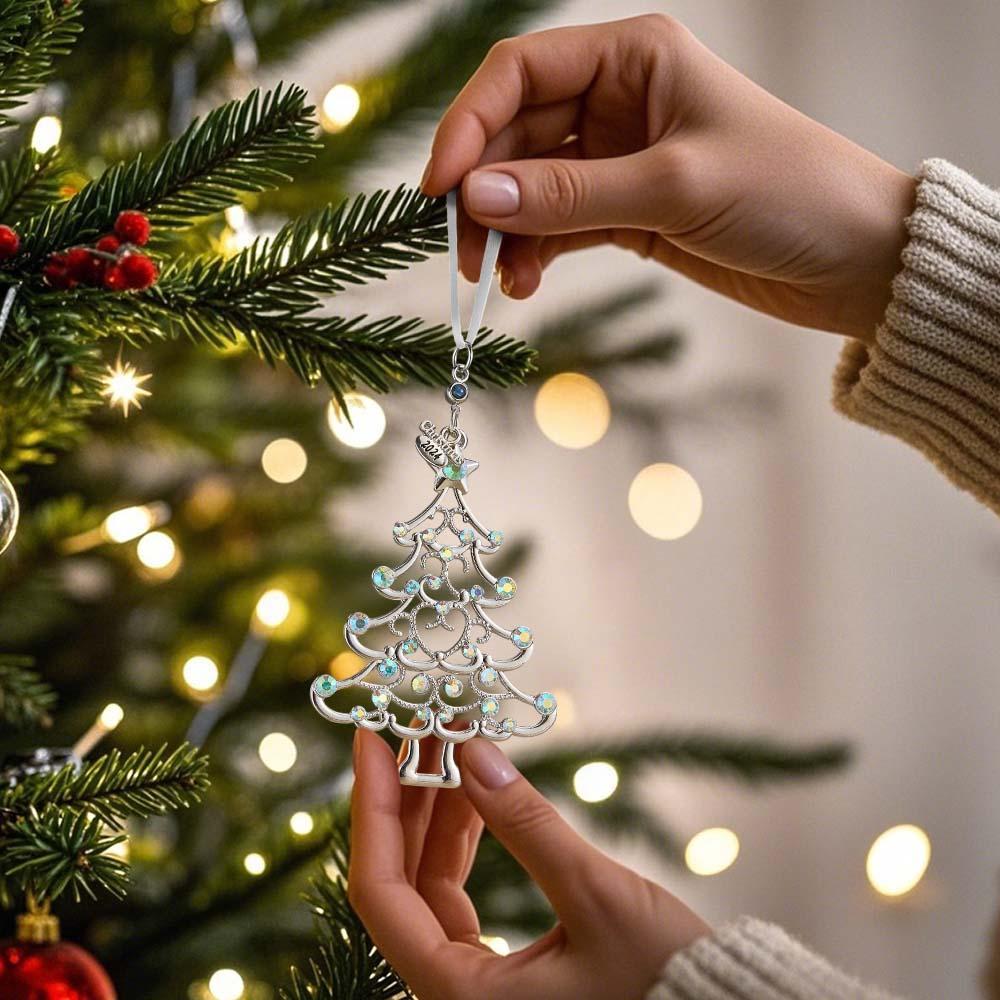 Personalized Photo Projection Ornaments Colorful Diamond Christmas Tree Ornaments Christmas Gifts - soufeeluk