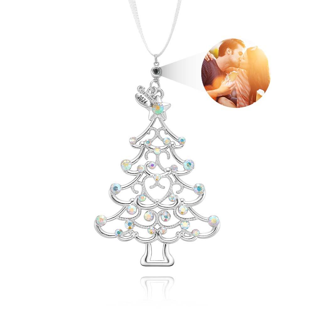 Personalized Photo Projection Ornaments Colorful Diamond Christmas Tree Ornaments Christmas Gifts - soufeeluk