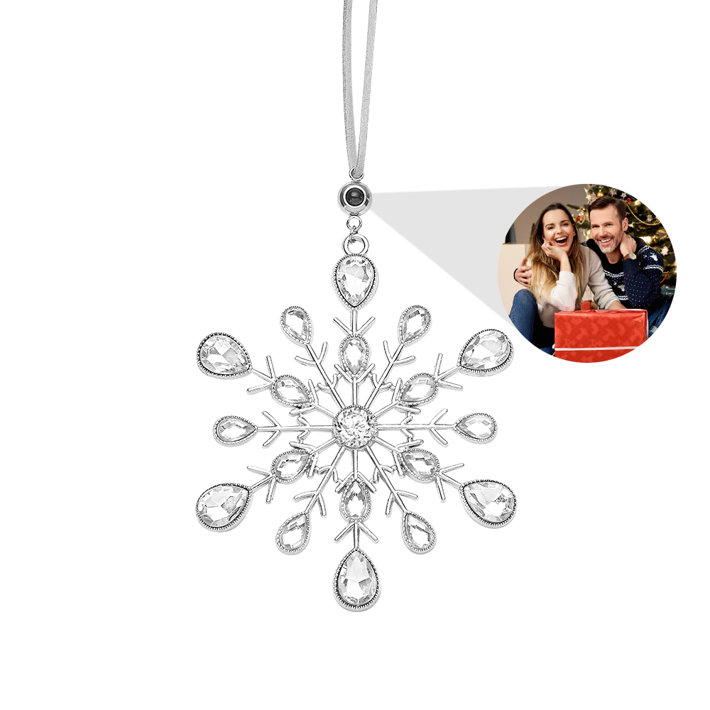 Personalized Photo Projection Ornaments Snowflake Ornament Christmas Tree Ornaments Christmas Gifts - soufeeluk