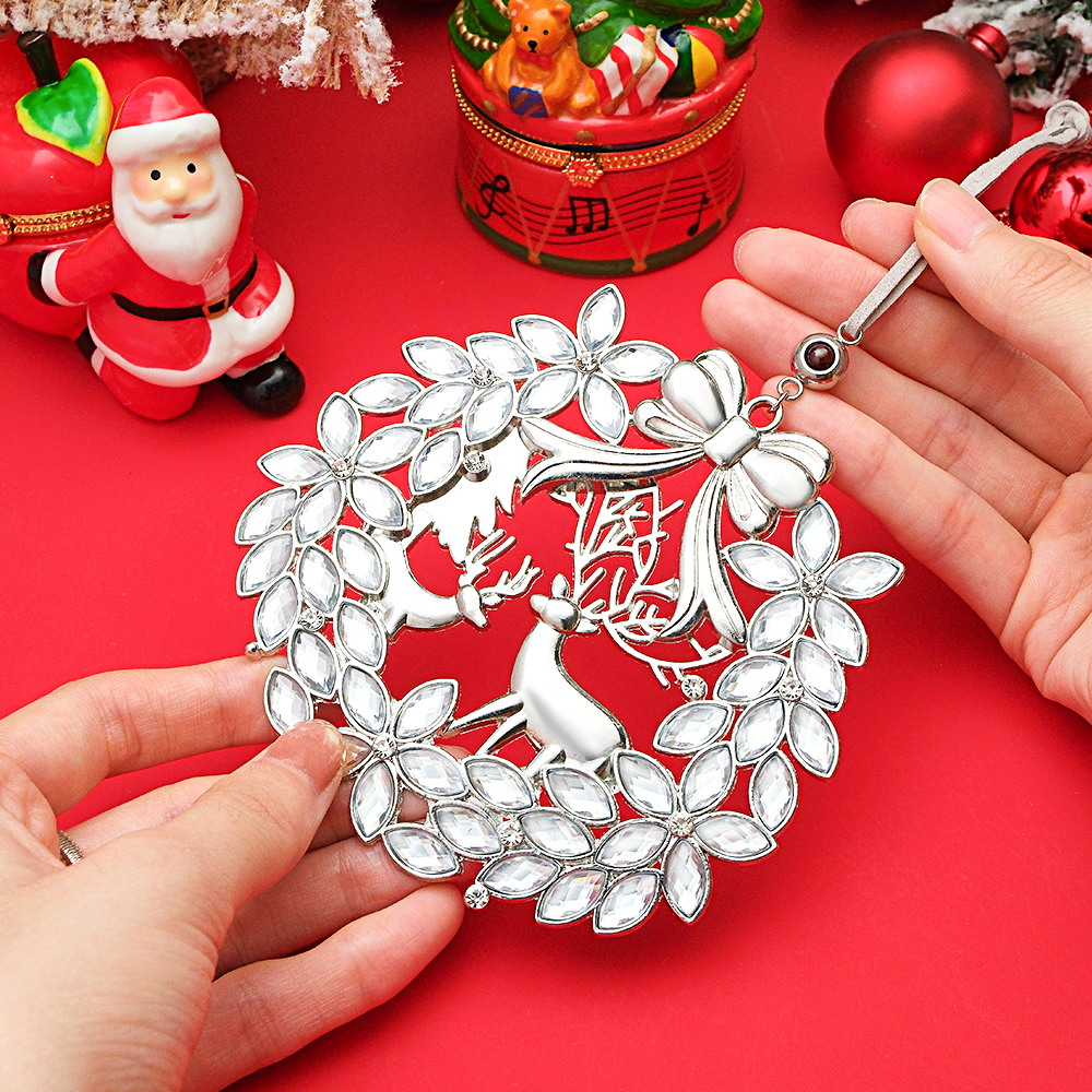 Personalized Photo Projection Ornaments Elk Ornament Christmas Tree Ornaments Christmas Gifts - soufeeluk